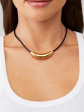 New Revolve Jenna Slider Geometric Necklace ~ Gold Plated Necklace